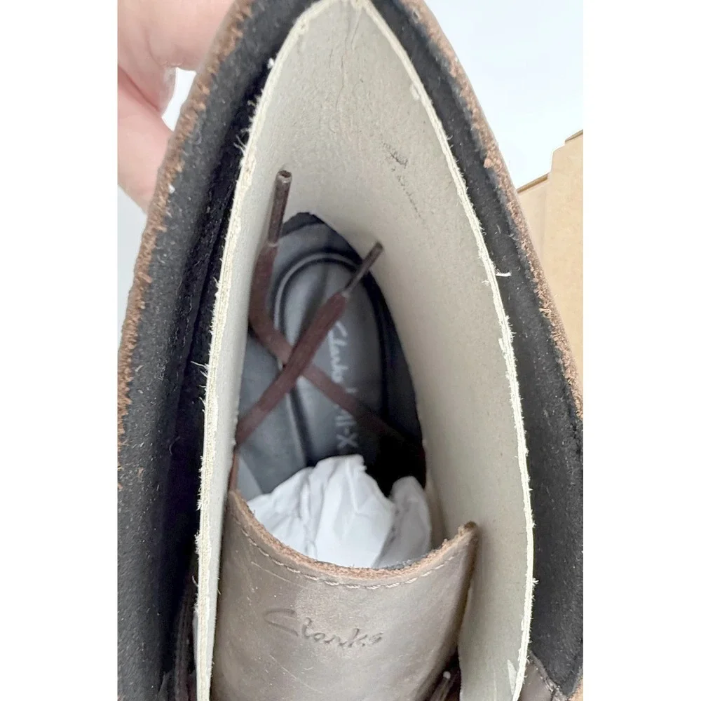Clarks Courtlite DBT Dark Brown Leather Chukka Desert Boots Mens Size 13M